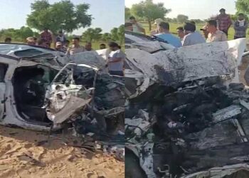 राजस्थान के फतेहपुर में कार और ट्रक की भीषण टक्कर, हादसे में चार लोगों की दर्दनाक मौत