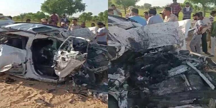 राजस्थान के फतेहपुर में कार और ट्रक की भीषण टक्कर, हादसे में चार लोगों की दर्दनाक मौत
