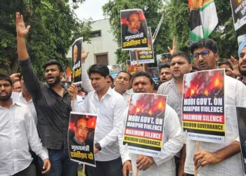 मणिपुर हिंसा को लेकर दिल्ली में यूथ कांग्रेस का हल्ला बोल