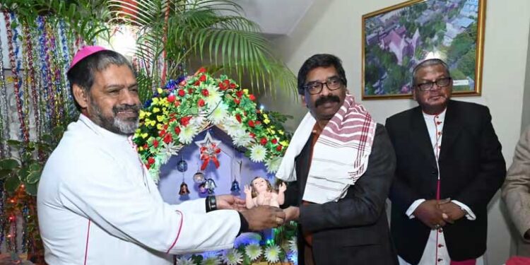 झारखंड के मुख्यमंत्री  ने क्रिसमस पर्व की बधाई दी