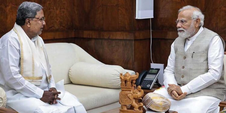 सिद्दारमैया ने पीएम मोदी से की मुलाकात