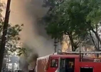ग्रेटर नोएडा के कासना थाने में लगी भीषण आग
