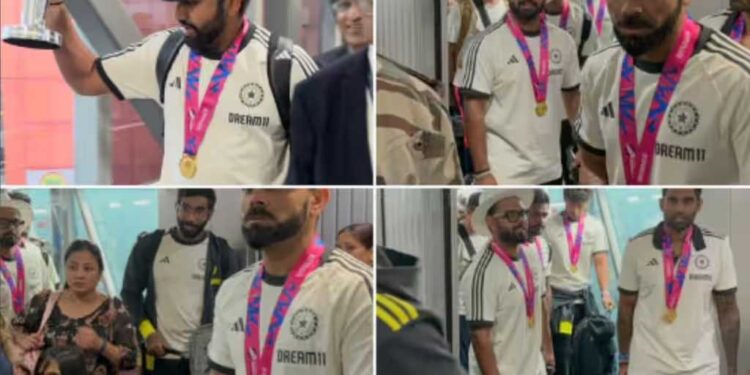 टी20 विश्व कप जीतने के बाद  भारत लौटी टीम इंडिया