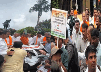 शिवाजी की मूर्ति गिरने के खिलाफ MVA का प्रदर्शन