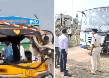 आंध्र प्रदेश में बस-ऑटो की भीषण टक्कर में 7 लोगों की मौत