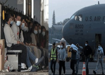 अमेरिका से लौटे अवैध अप्रवासियों के साथ मोदी के दोस्त ट्रंप ने किया आतंकी जैसा सलूक!