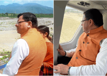 धामी ने चमोली में हिमस्खलन से प्रभावित इलाकों का हवाई सर्वेक्षण किया