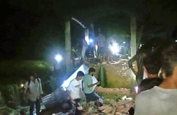 अयोध्या में जोरदार धमाके से मकान गिरा