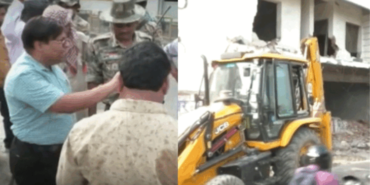 बरेली उपद्रव के आरोपी नफीस खां के बरातघर पर चला बुलडोजर