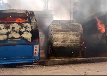 رانچی کے بس اسٹینڈ میں آگ لگنے سے پانچ مسافر بسیں جل کر خاک