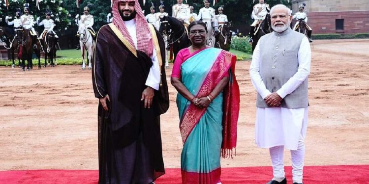 راشٹرپتی بھون میں رسمی استقبال کےساتھ شہزادہ محمد بن سلمان کا سرکاری دورہ شروع