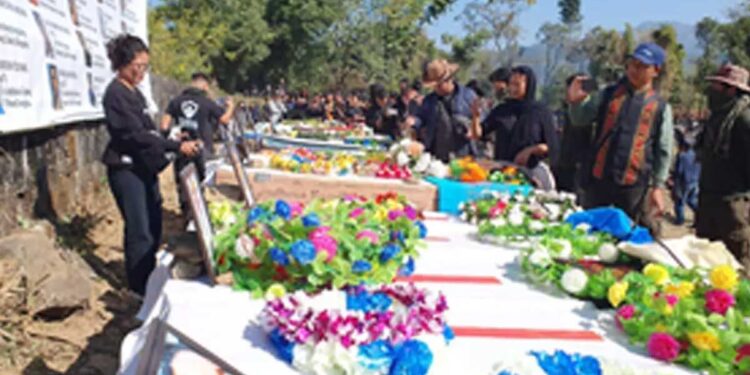 منی پور تشدد کے دوران ہلاک 23 افرادکی سات ماہ بعدآخری رسوم ادا