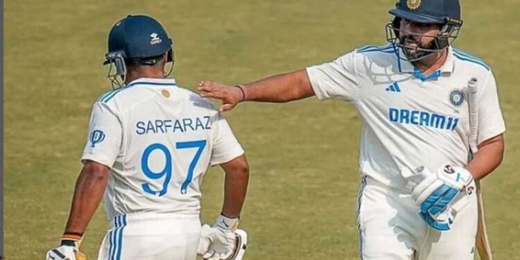 روہت شرما سرفراز کی شاندار بلے بازی کے مداح بنے