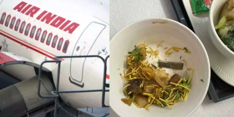 ائیر لائن ائیر انڈیا کی پرواز میں مسافر کو دیے گئے کھانے میں تیز دھار بلیڈ ملا