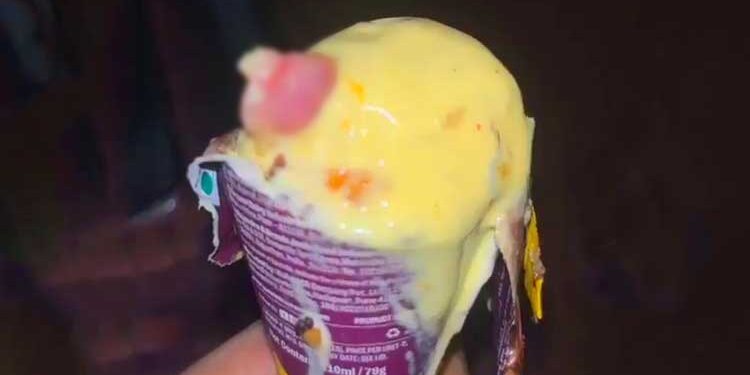 آئس کریم کے اندر کٹی ہوئی انسانی انگلی ملی