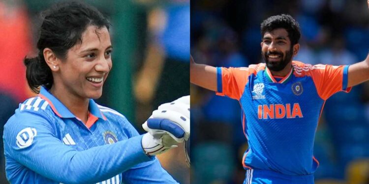 جسپریت بمراہ اور اسمرتی مندھانا کو آئی سی سی پلیئر آف دی منتھ ایوارڈ