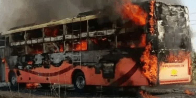 جیسلمیر میں بس میں آگ لگنےسے 20 افراد ہلاک , متعدد زخمی
