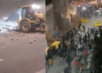 دہلی  میں فیض الٰہی مسجد کے اطراف غیر قانونی تعمیرات کو ہٹانے کے لیے بلڈوز ر کارروائی