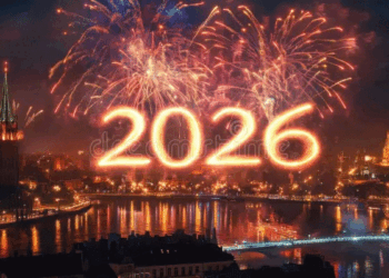 آتش بازی کے ساتھ 2026 کا استقبال