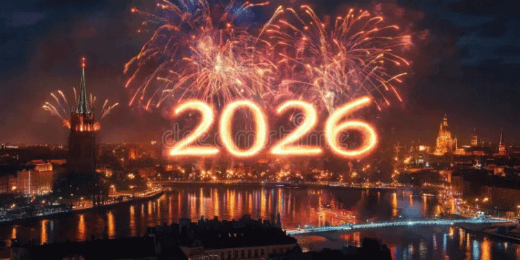 آتش بازی کے ساتھ 2026 کا استقبال