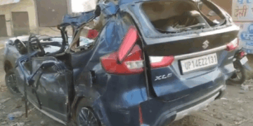 لکھنؤ میں  کار نے چھہ لوگوں کی جان لی