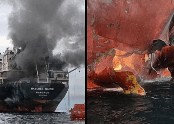 آبنائے ہرمز میں کارگو جہاز ’میوری ناری‘ پر حملہ