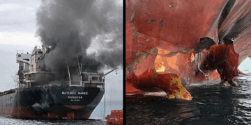 آبنائے ہرمز میں کارگو جہاز ’میوری ناری‘ پر حملہ