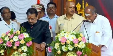 این رنگا سامی نے پانچویں بار پڈوچیری کے وزیر اعلیٰ کے طور پر حلف اٹھایا